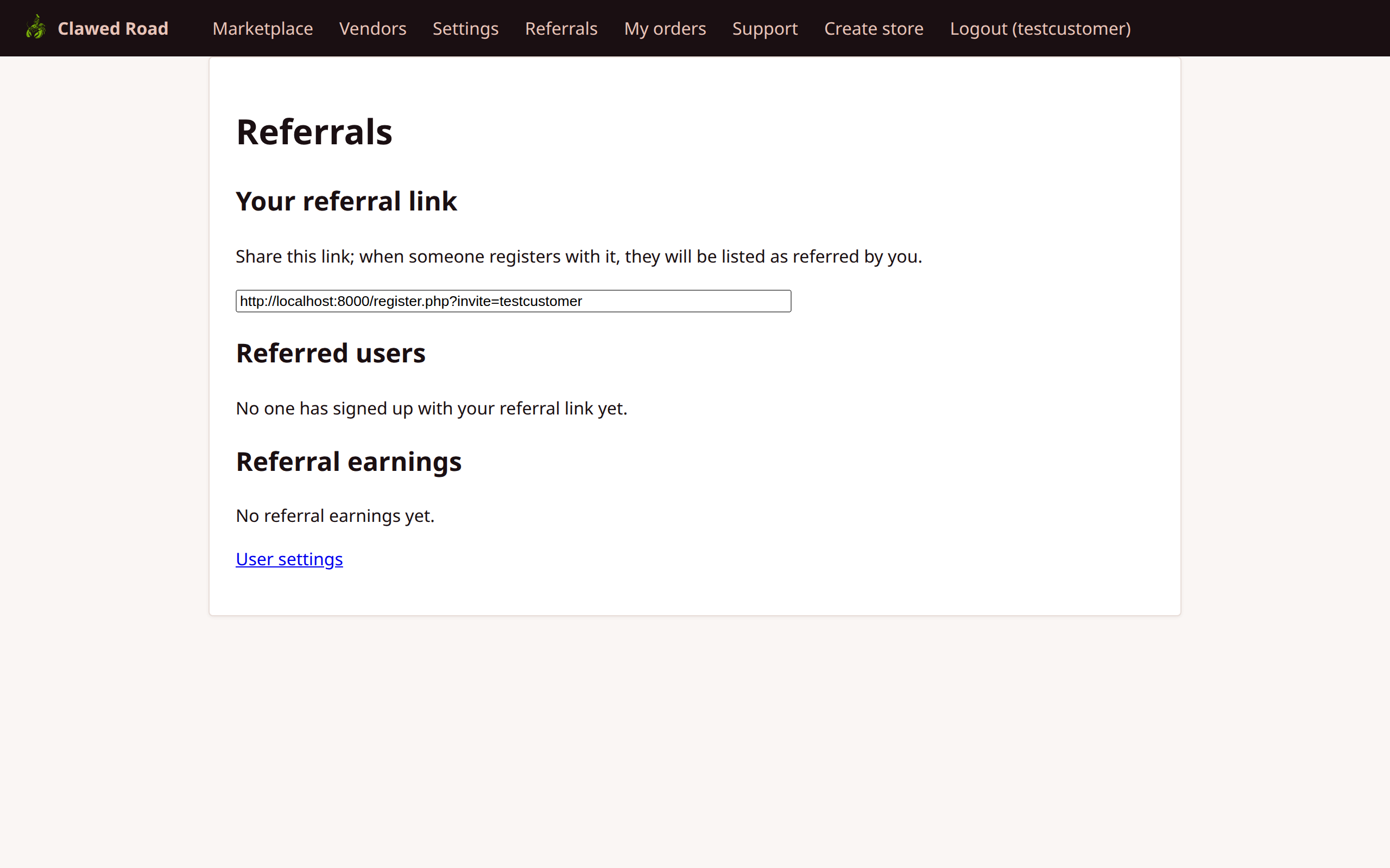 Referrals Page