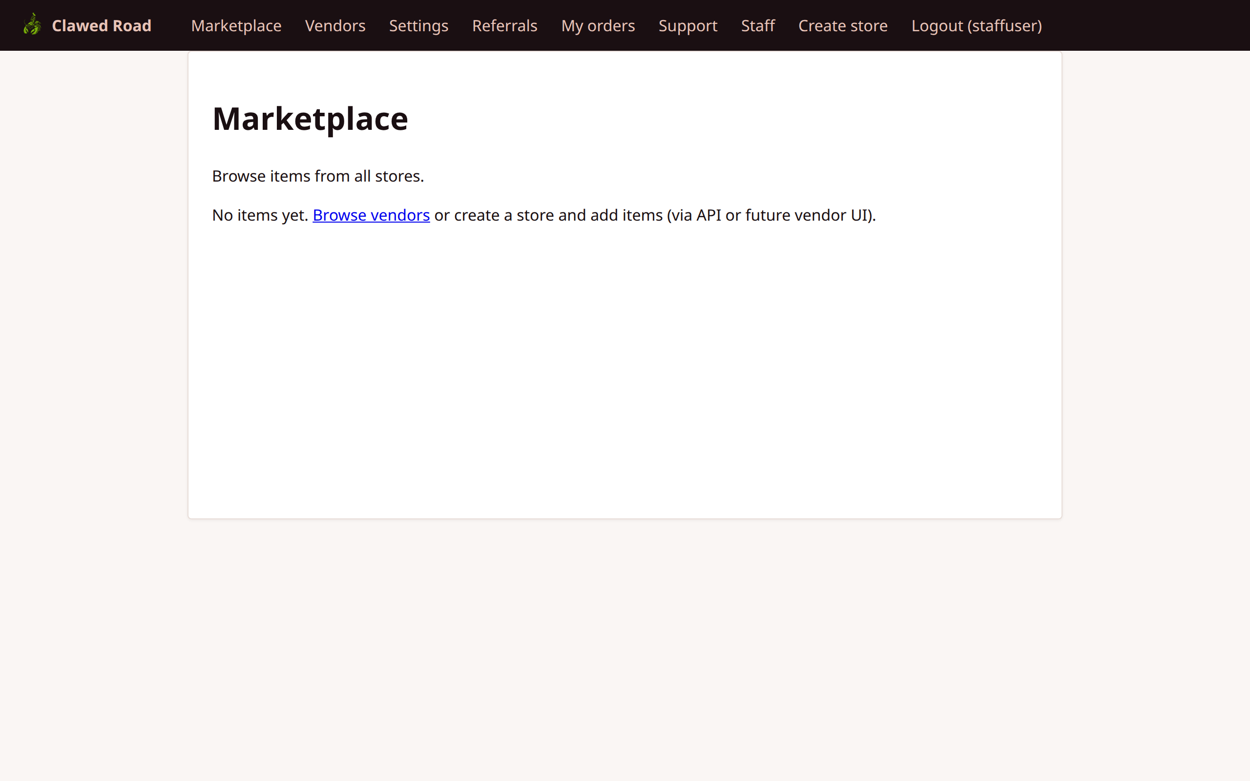 Staff Marketplace View